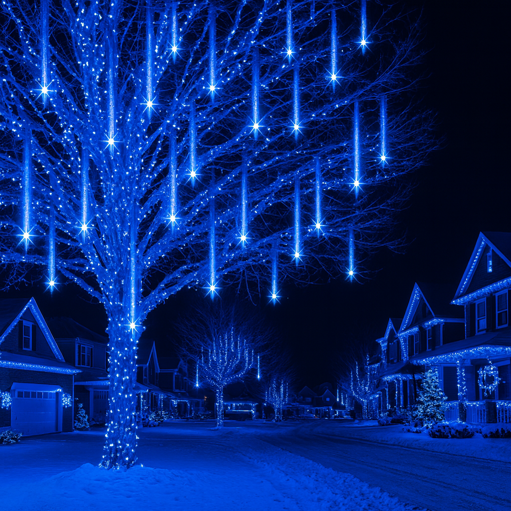 LED Meteorlichtslinger Sneeuwval Effect Buitenverlichting 8-12 Banen USB IP44 Kerstdecoratie Tuin Terras