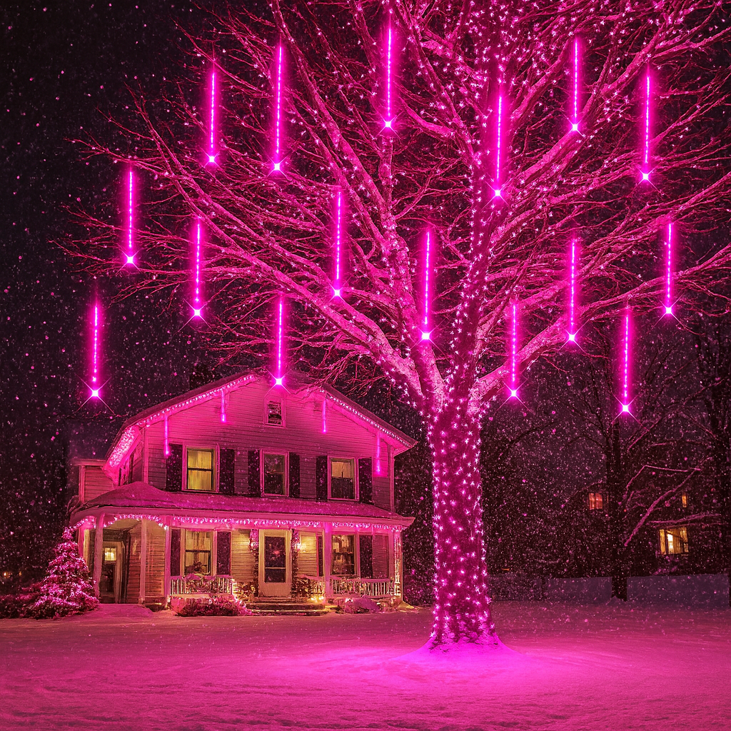 LED Meteorlichtslinger Sneeuwval Effect Buitenverlichting 8-12 Banen USB IP44 Kerstdecoratie Tuin Terras