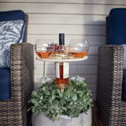 Opvouwbare Picknicktafel met Wijnhouder en Glazenrek Hout Inklapbaar