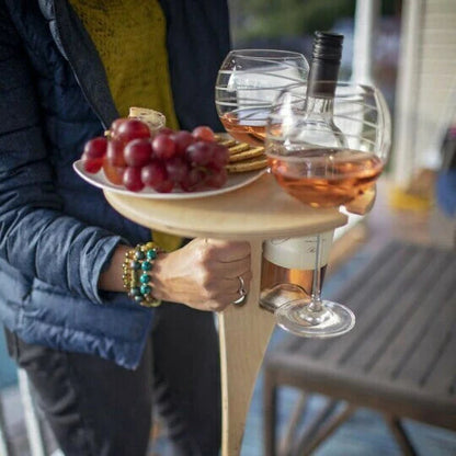 Opvouwbare Picknicktafel met Wijnhouder en Glazenrek Hout Inklapbaar