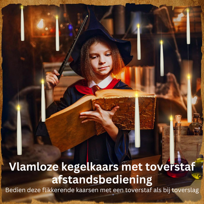LED Vlamloze Kaarsen met Toverstaf Afstandsbediening – Veilige Sfeerverlichting voor Feesten en Thuis