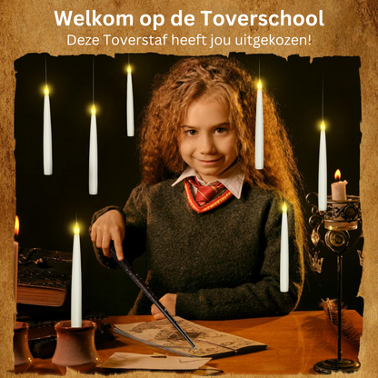 LED Vlamloze Kaarsen met Toverstaf Afstandsbediening – Veilige Sfeerverlichting voor Feesten en Thuis