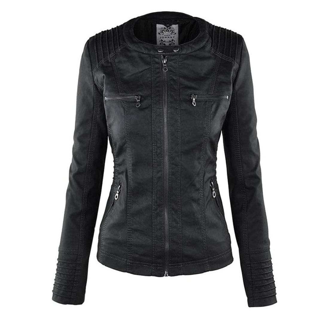 Wendy Damesjack | Zwart Leren Damesjack met Capuchon, Casual 4