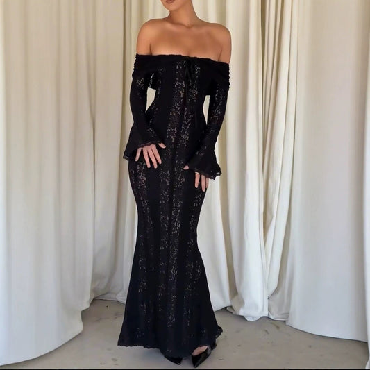 Maxi Jurk Spaghettibandjes Luxe Kant Bodycon Stijl - StudioMarella