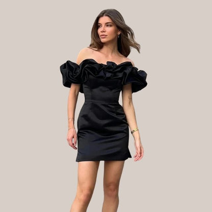Cocktailjurk Dames Elegant Off-Shoulder met Ruches - StudioMarella