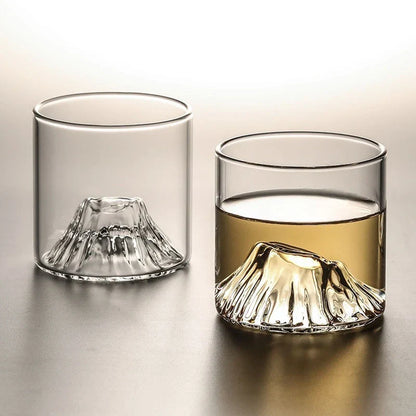 Handgemaakt Whiskyglas met Vulkaankrater Bodem 200ml Hittebestendig Glas Japanse Ambacht Premium Whisky Glas