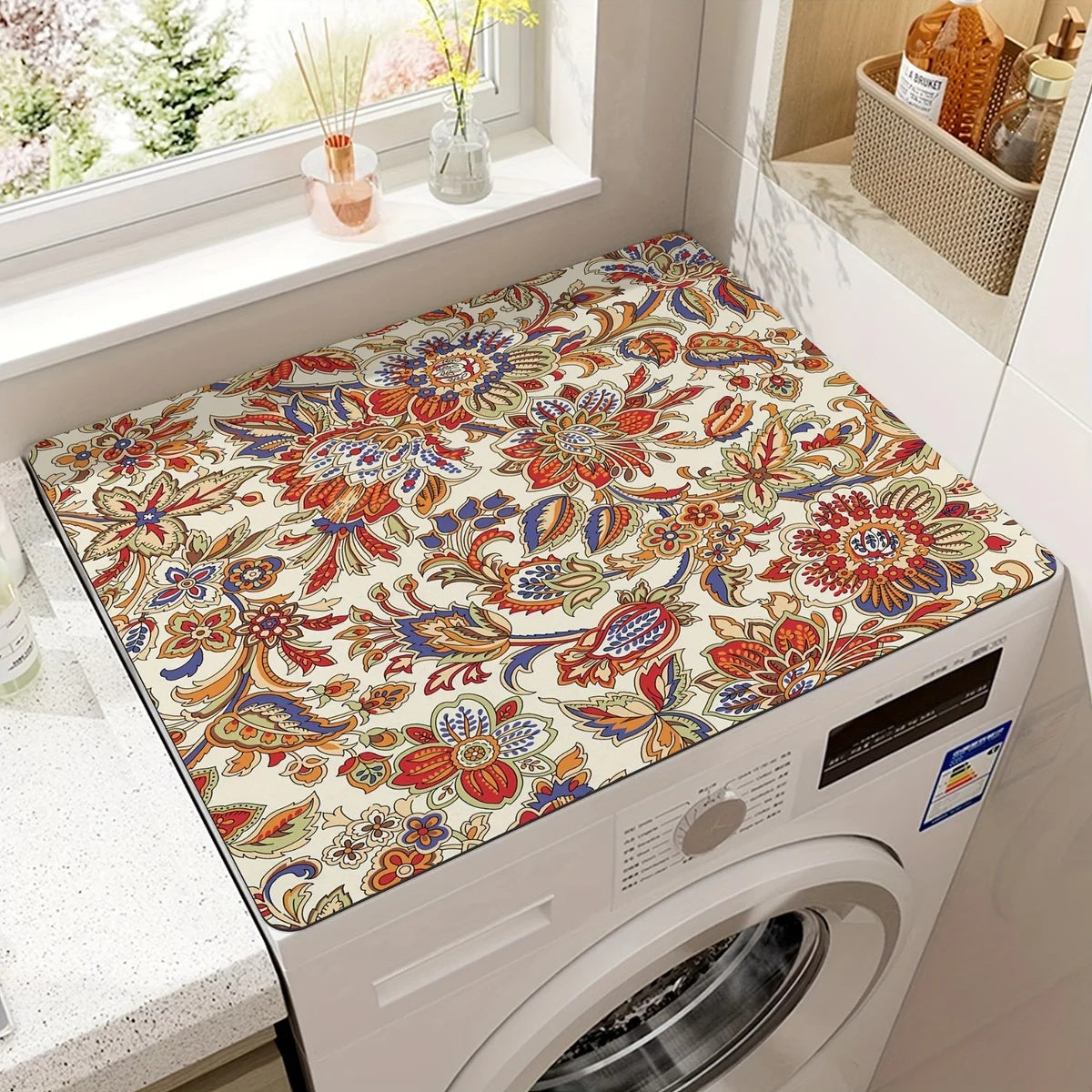 Beschermende Apparaatmat met Retro of Modern Design – Anti-Slip Microvezeldoek voor Keukenapparaten – Stijlvolle Bescherming tegen Krassen, Stof en Vocht – Verkrijgbaar in Retro Plaid, Blauw, Grijs, Desert en Abstract – 20x24 inch