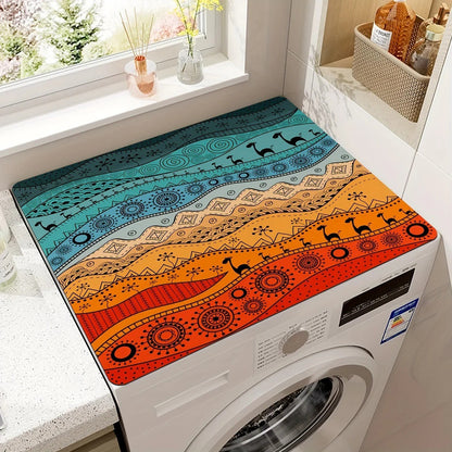 Beschermende Apparaatmat met Retro of Modern Design – Anti-Slip Microvezeldoek voor Keukenapparaten – Stijlvolle Bescherming tegen Krassen, Stof en Vocht – Verkrijgbaar in Retro Plaid, Blauw, Grijs, Desert en Abstract – 20x24 inch