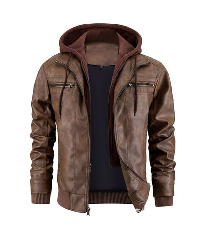 Leren Jas Heren Winter Parka met Capuchon