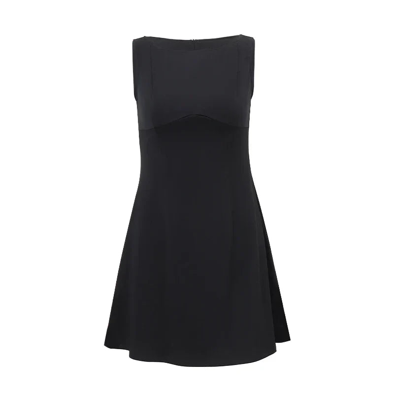 Sexy Zwarte Jurk met Diepe Hals