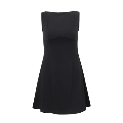 Sexy Zwarte Jurk met Diepe Hals