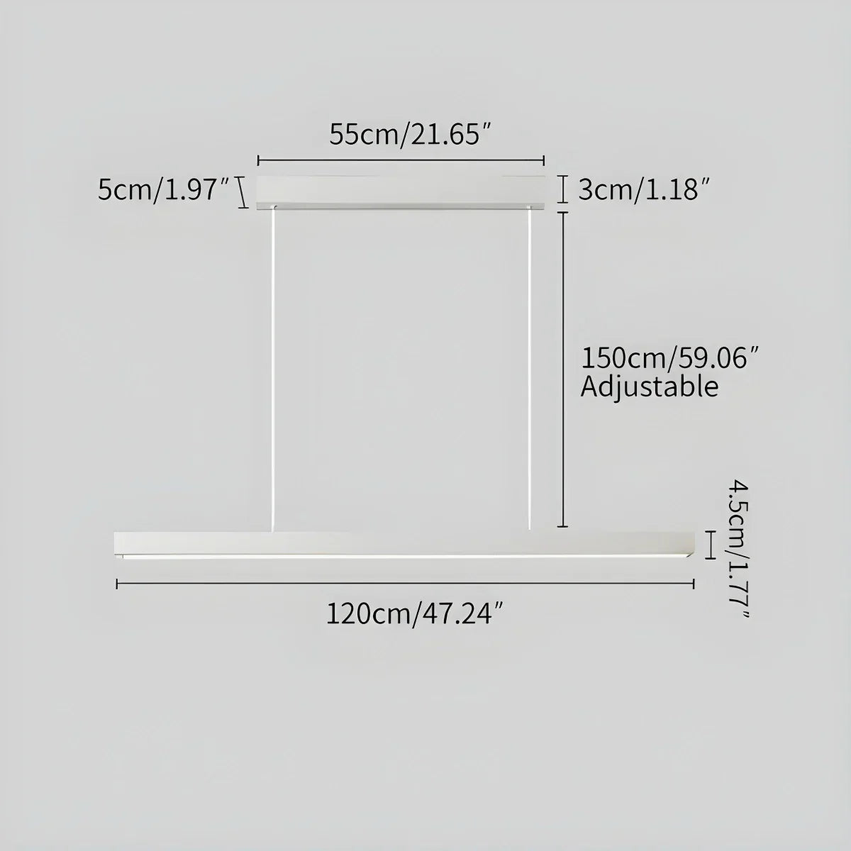 Lineaire hanglamp LED aluminium zwart kookeiland eettafel kantoor moderne plafondverlichting minimalistische hanglamp