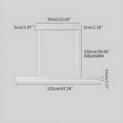 Lineaire hanglamp LED aluminium zwart kookeiland eettafel kantoor moderne plafondverlichting minimalistische hanglamp