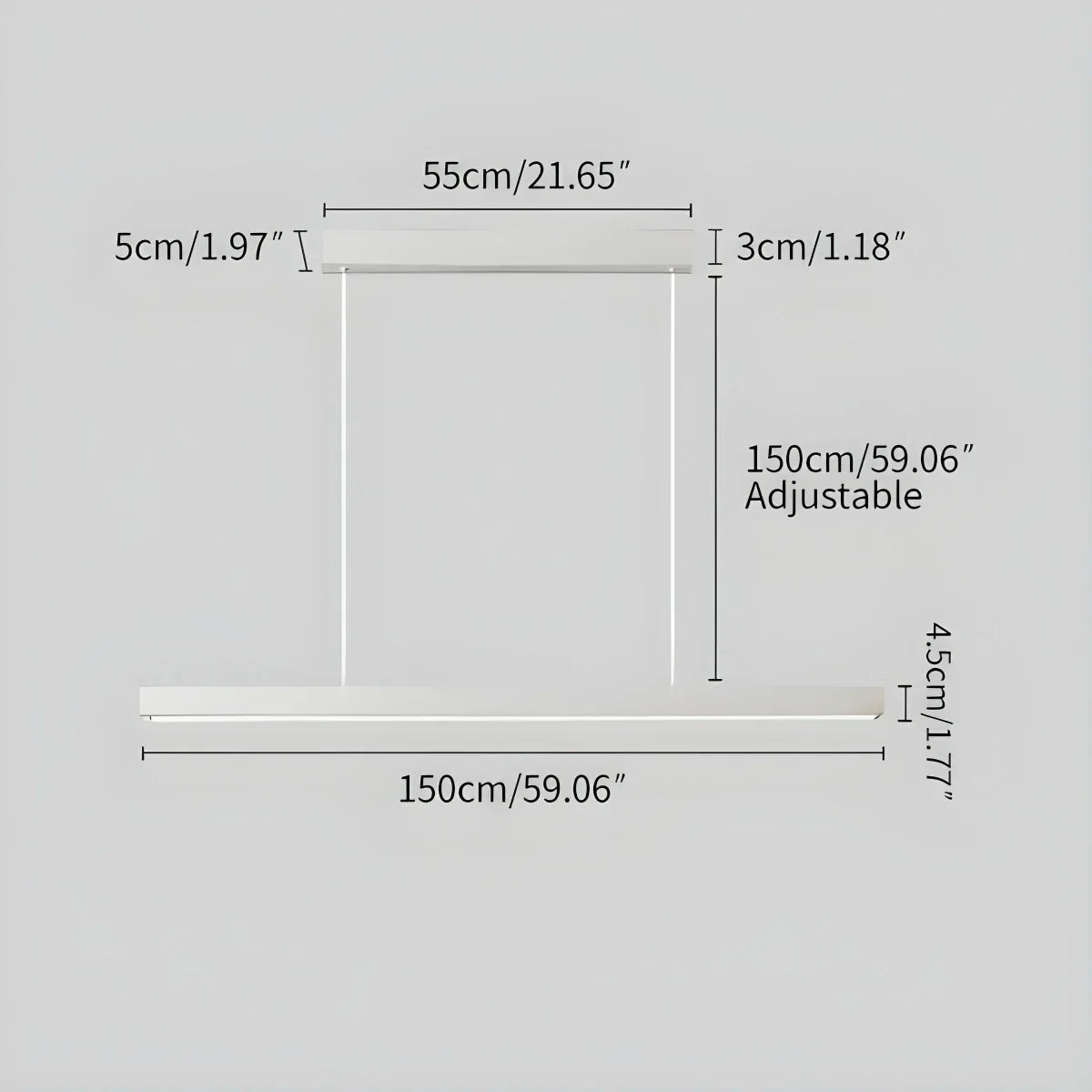 Lineaire hanglamp LED aluminium zwart kookeiland eettafel kantoor moderne plafondverlichting minimalistische hanglamp