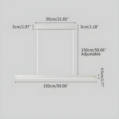 Lineaire hanglamp LED aluminium zwart kookeiland eettafel kantoor moderne plafondverlichting minimalistische hanglamp