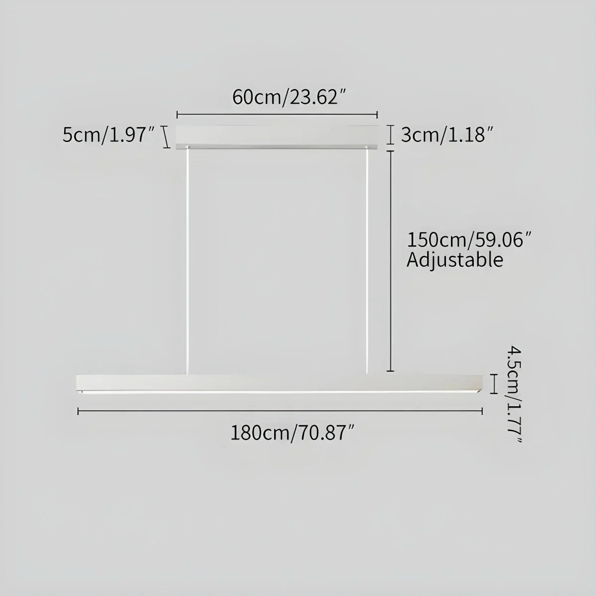 Lineaire hanglamp LED aluminium zwart kookeiland eettafel kantoor moderne plafondverlichting minimalistische hanglamp