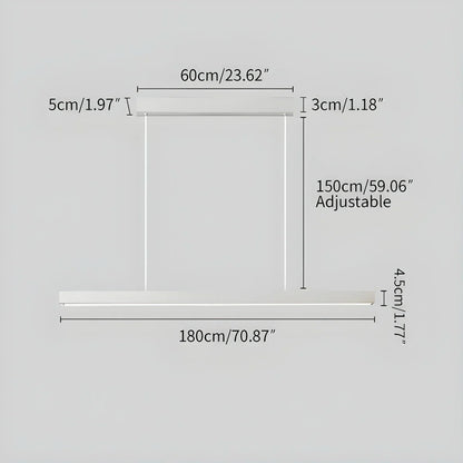 Lineaire hanglamp LED aluminium zwart kookeiland eettafel kantoor moderne plafondverlichting minimalistische hanglamp