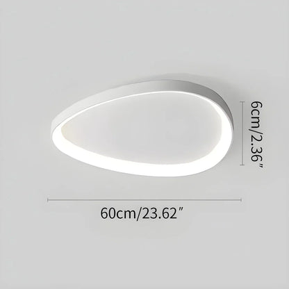 LED plafondlamp ovaal dimbaar metaal zwart wit slaapkamer hal woonkamer moderne plafondverlichting Scandinavisch design opbouwlamp