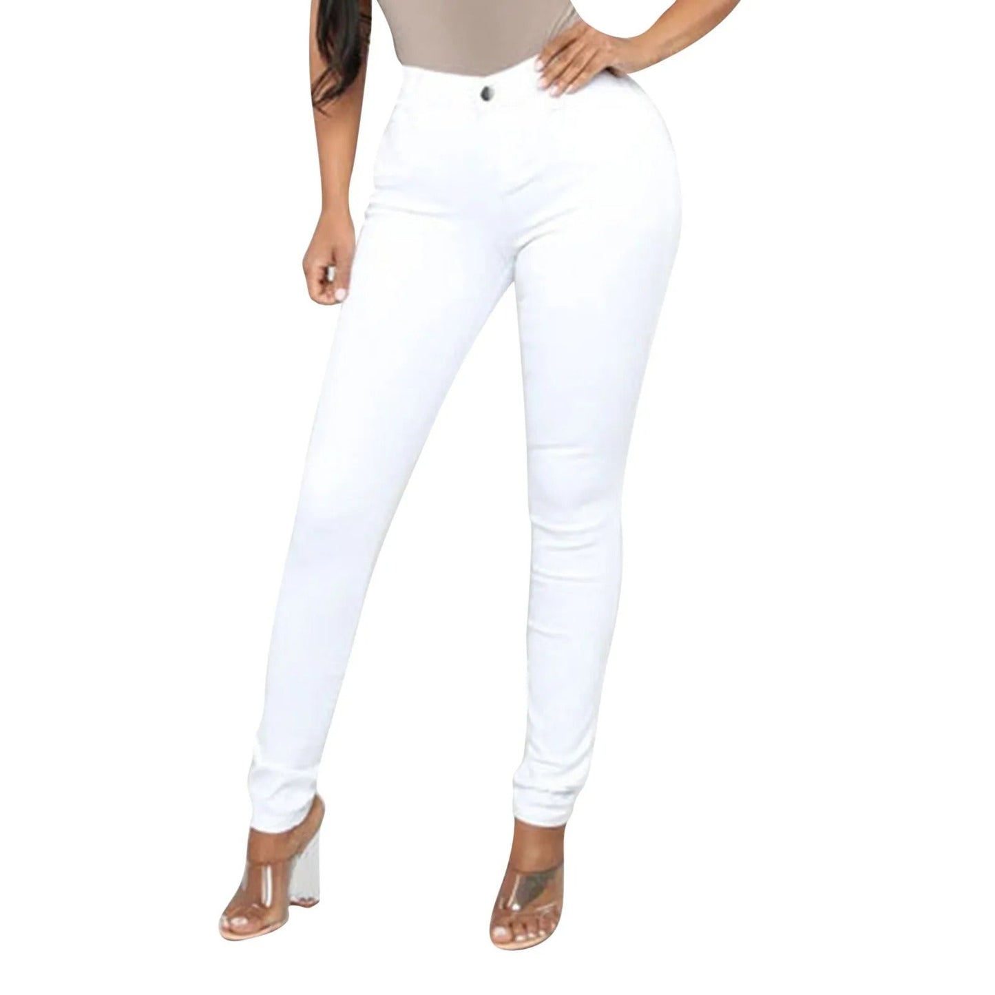 Hoge Taille Jeans Dames Elastisch Comfortabel