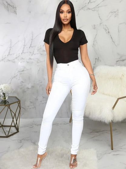 Hoge Taille Jeans Dames Elastisch Comfortabel