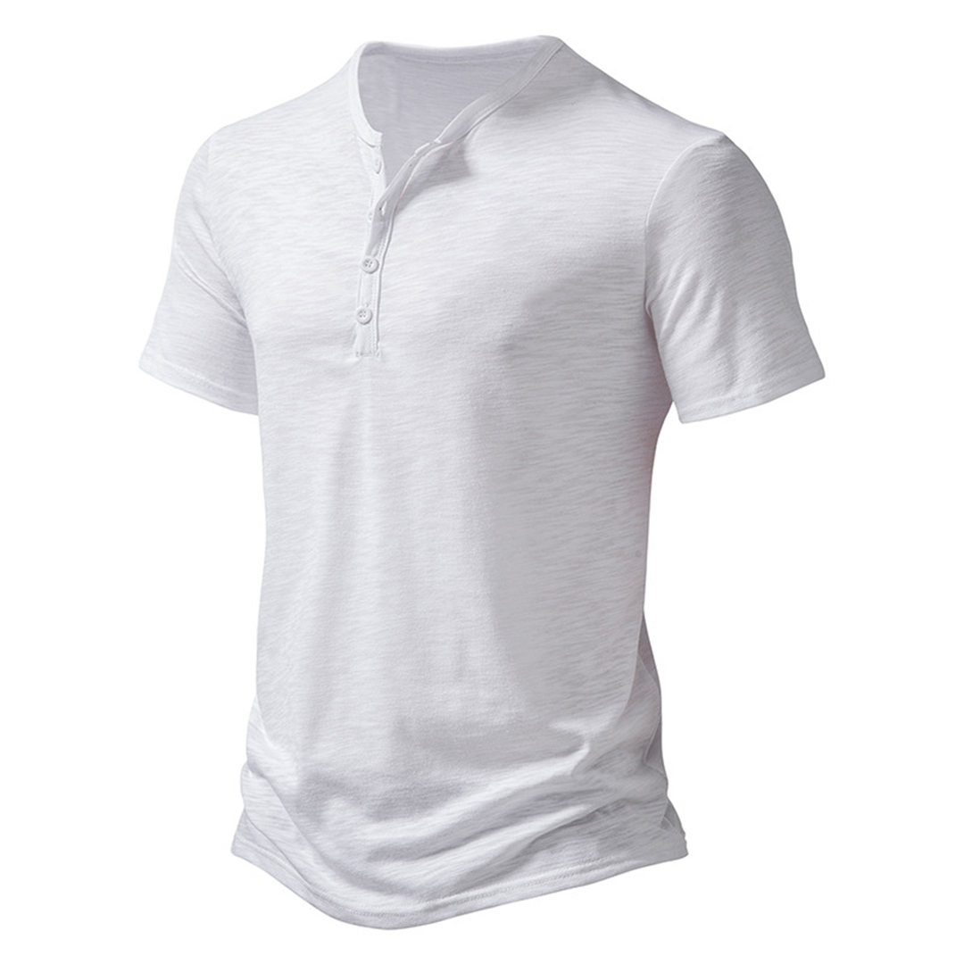 Heren T-Shirt Henley Klassiek Comfortabel - StudioMarella