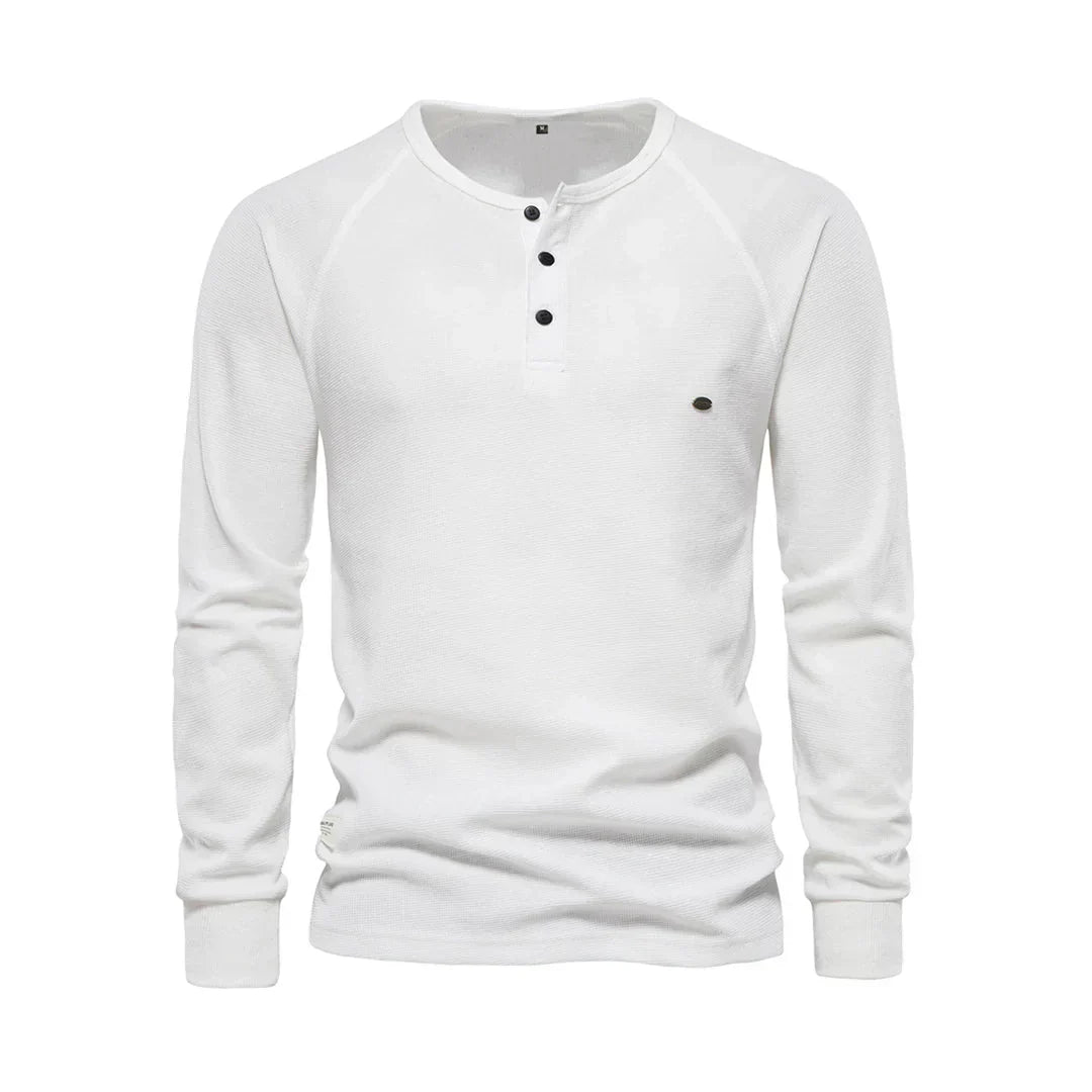 Heren Overhemd Lange Mouw Ronde Hals Knoopsluiting Comfortabel