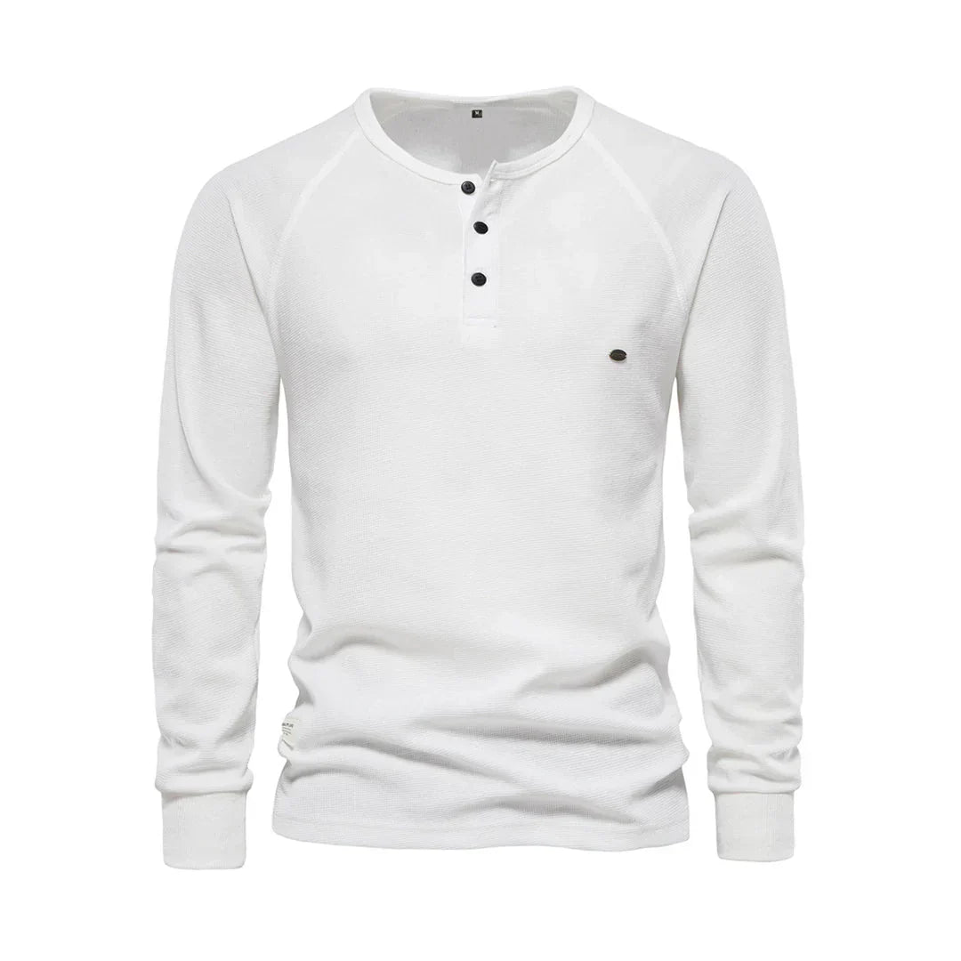 Heren Overhemd Lange Mouwen Ronde Hals Comfy Stijl