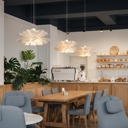 Lotus Hanglamp Wit Acryl Bloemblaadjes Nordic Design Modern Interieur Eettafel Woonkamer Scandinavisch Minimalistisch