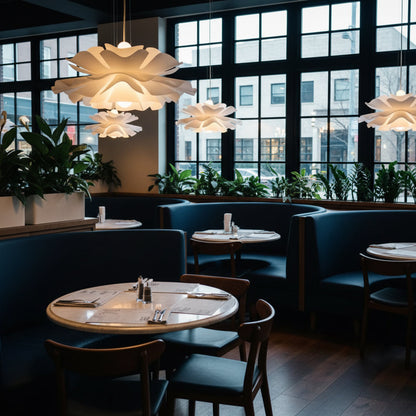Lotus Hanglamp Wit Acryl Bloemblaadjes Nordic Design Modern Interieur Eettafel Woonkamer Scandinavisch Minimalistisch