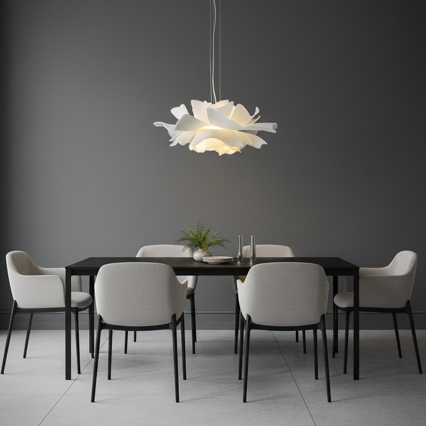 Lotus Hanglamp Wit Acryl Bloemblaadjes Nordic Design Modern Interieur Eettafel Woonkamer Scandinavisch Minimalistisch