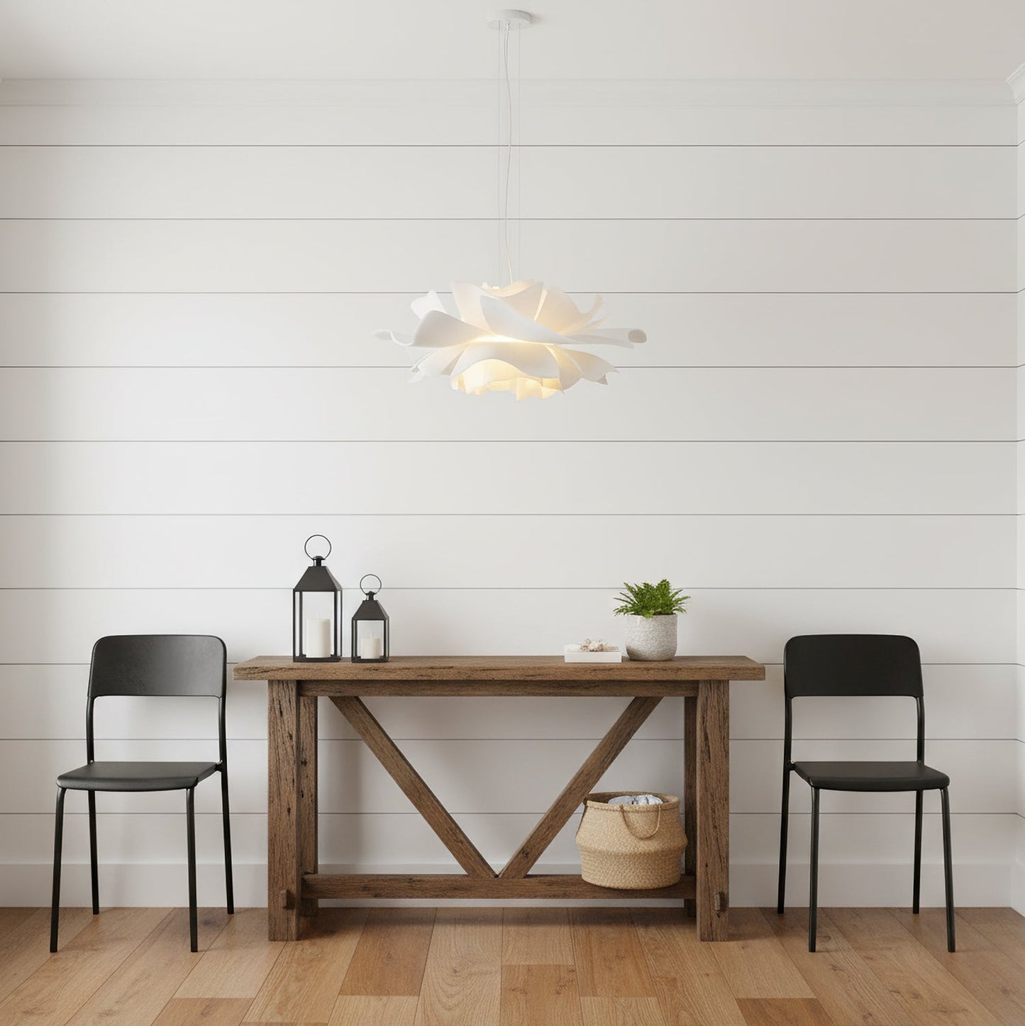 Lotus Hanglamp Wit Acryl Bloemblaadjes Nordic Design Modern Interieur Eettafel Woonkamer Scandinavisch Minimalistisch