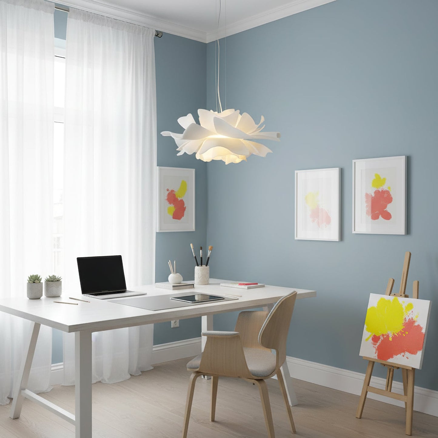 Lotus Hanglamp Wit Acryl Bloemblaadjes Nordic Design Modern Interieur Eettafel Woonkamer Scandinavisch Minimalistisch
