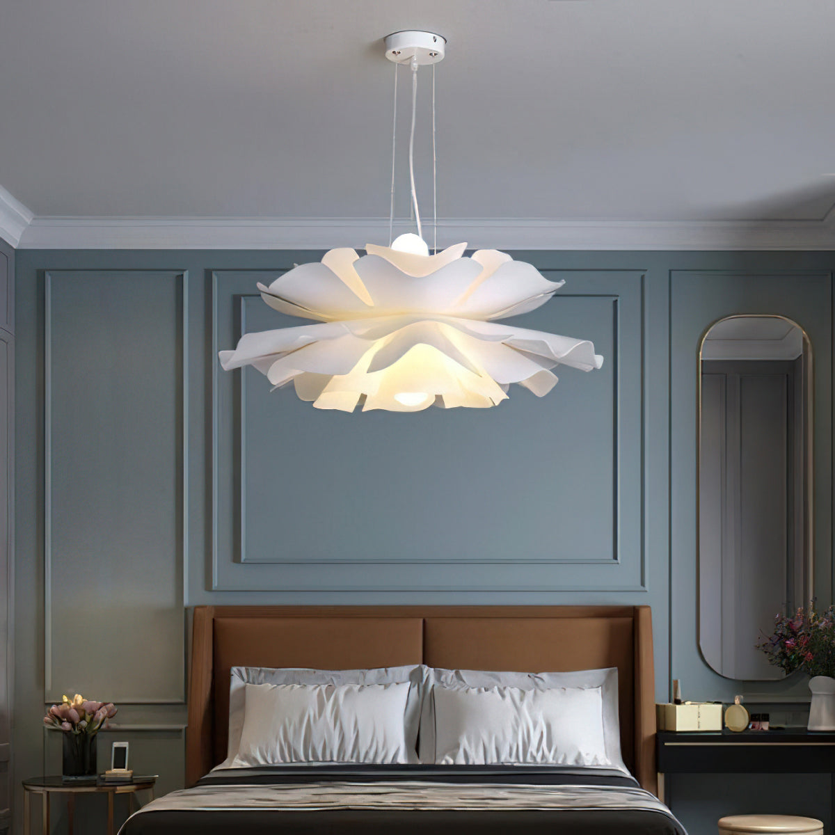 Lotus Hanglamp Wit Acryl Bloemblaadjes Nordic Design Modern Interieur Eettafel Woonkamer Scandinavisch Minimalistisch
