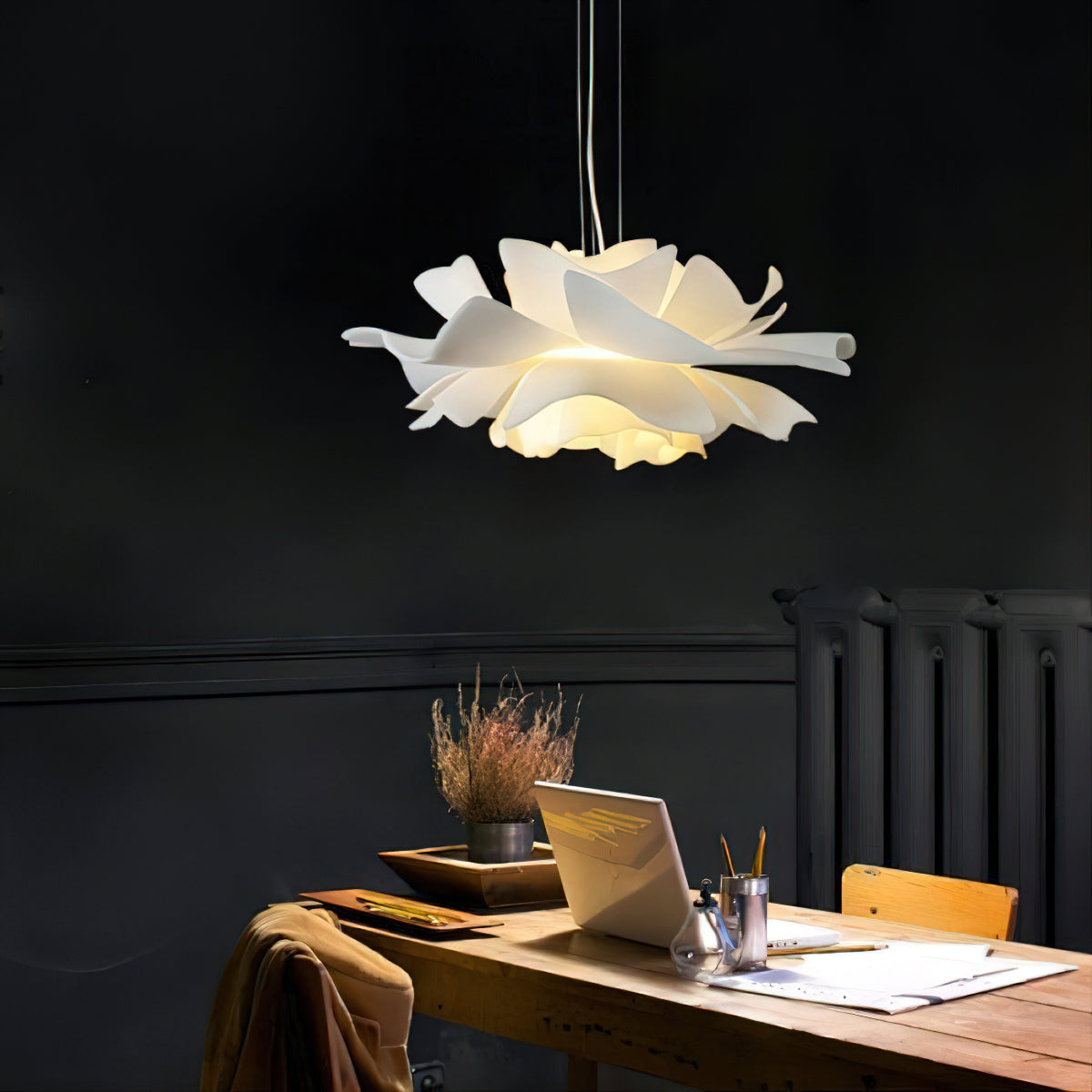 Lotus Hanglamp Wit Acryl Bloemblaadjes Nordic Design Modern Interieur Eettafel Woonkamer Scandinavisch Minimalistisch