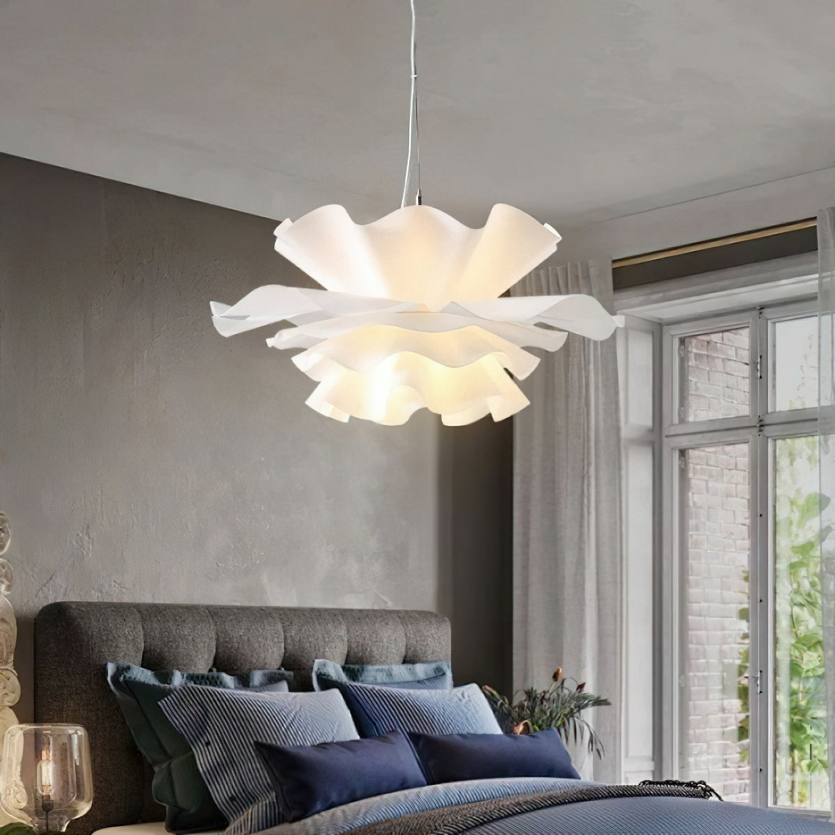 Lotus Hanglamp Wit Acryl Bloemblaadjes Nordic Design Modern Interieur Eettafel Woonkamer Scandinavisch Minimalistisch