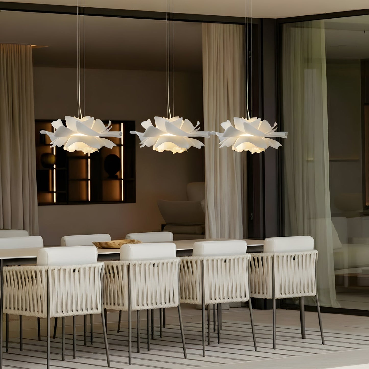 Lotus Hanglamp Wit Acryl Bloemblaadjes Nordic Design Modern Interieur Eettafel Woonkamer Scandinavisch Minimalistisch