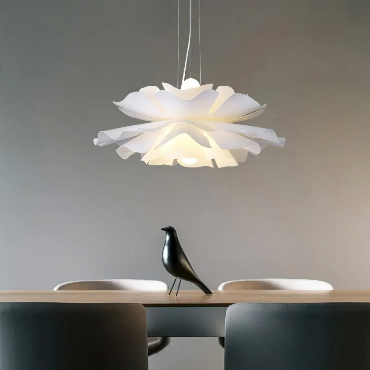 Lotus Hanglamp Wit Acryl Bloemblaadjes Nordic Design Modern Interieur Eettafel Woonkamer Scandinavisch Minimalistisch