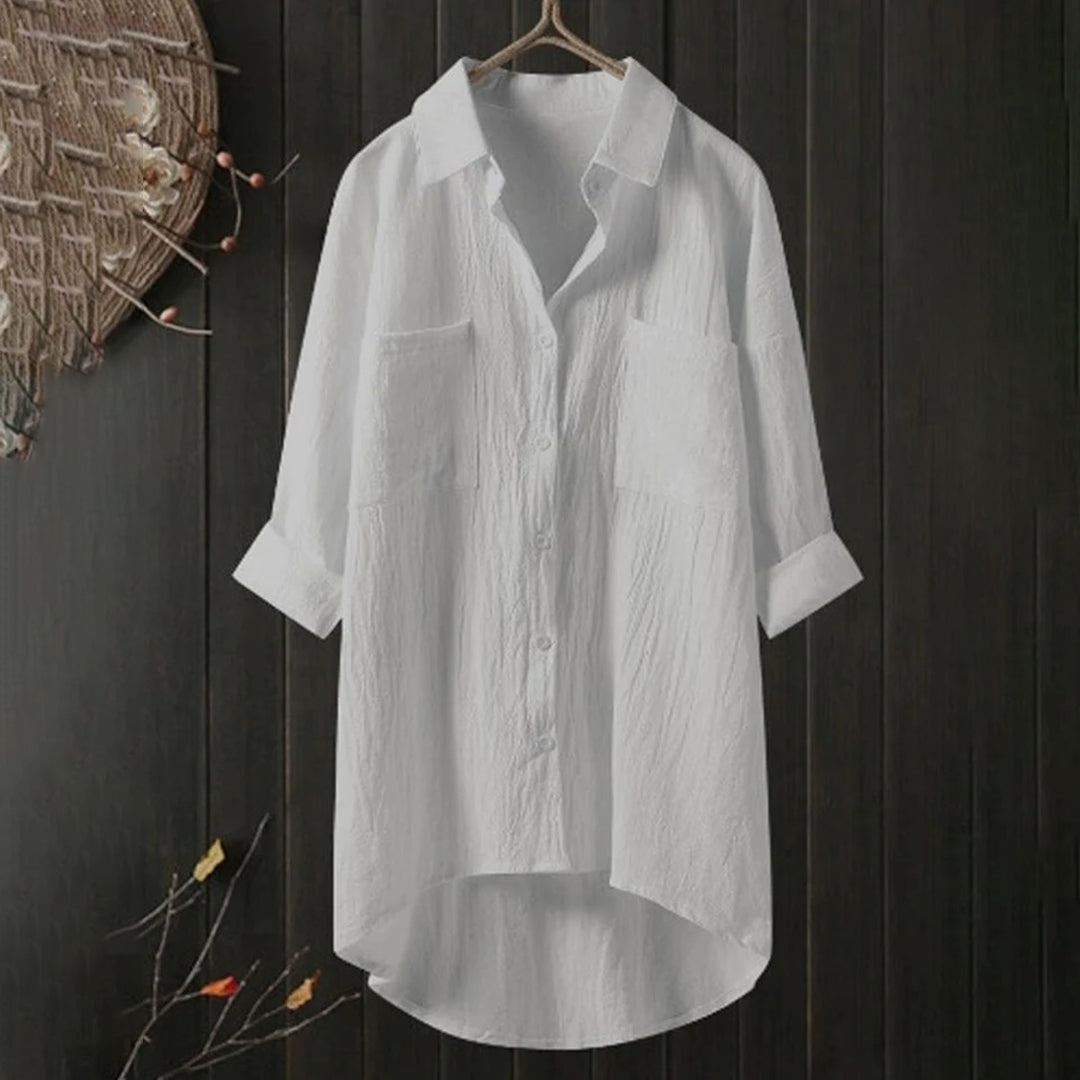 Vrouwelijke Blouse Losse Vrouwelijke Snit Elegant Design