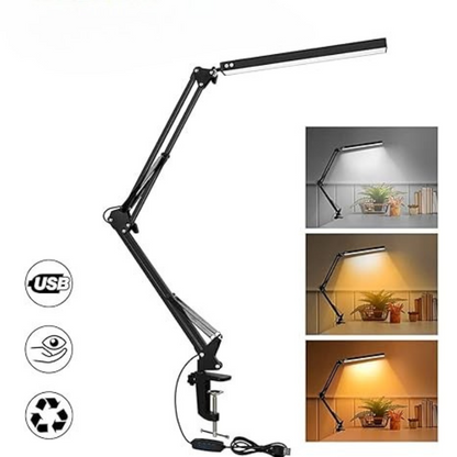 Verstelbare LED-bureaulamp met dimfunctie en kleurtemperatuur | Moderne aluminium tafellamp | Werkplek verlichting | Studielamp met geheugen