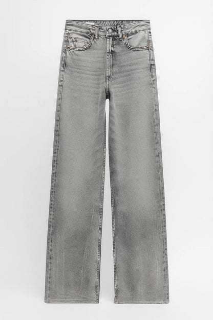 Dames Jeans Wijd met Hoge Taille Comfortabel