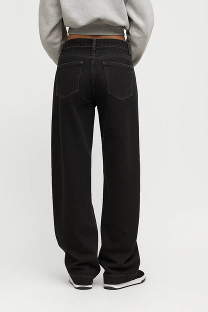 Hoge Taille Wide Leg Jeans Losse Pijpen Comfortabele Pasvorm