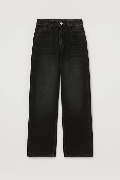 Hoge Taille Wide Leg Jeans Losse Pijpen Comfortabele Pasvorm