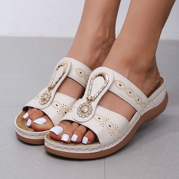 Orthopedische Sandalen Lederen Wedge Zool Met Steun - StudioMarella