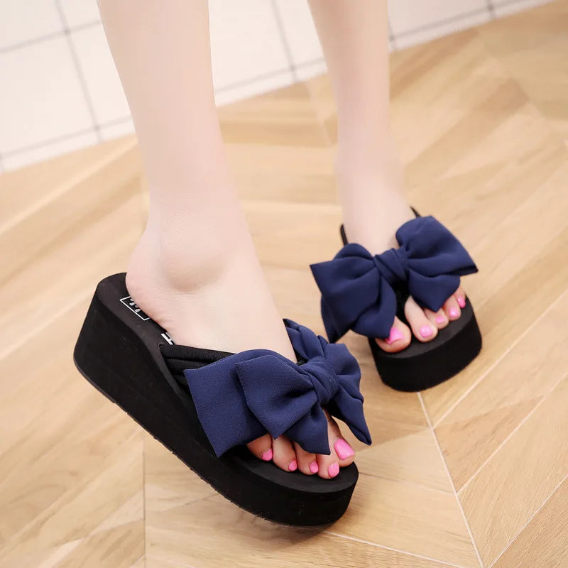 Pluche Platform Sandalen met Wig en Blokhak