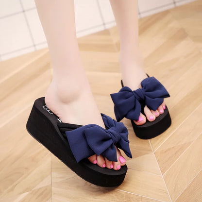 Pluche Platform Sandalen met Wig en Blokhak