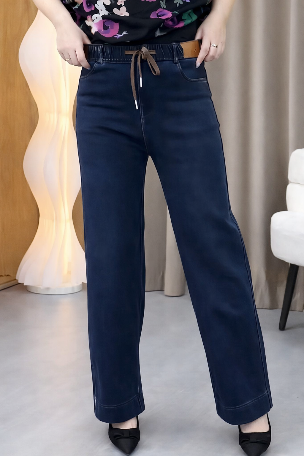 Dames Broek Elastisch Katoen Zittend Comfortabele Pasvorm - StudioMarella
