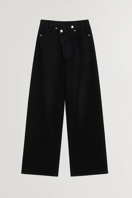 Damesbroek Hoge Taille Asymmetrische Sluiting Wijd Model - StudioMarella
