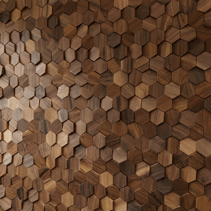 Wikne Houten Mozaïek Wandpanelen Met Hexagon Design Voor Moderne Accentmuren