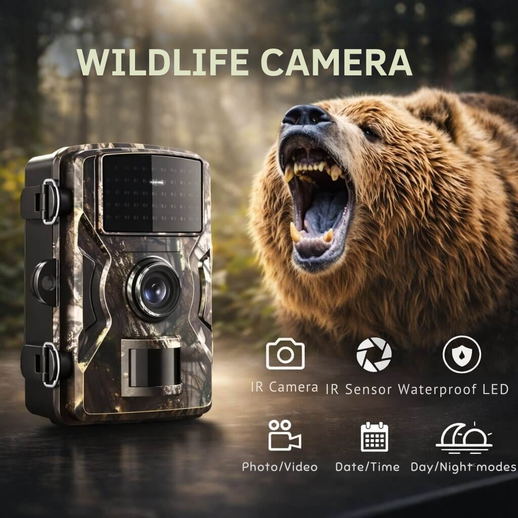Wildcamera met Bewegingssensor en Nachtzicht voor Buitenobservatie