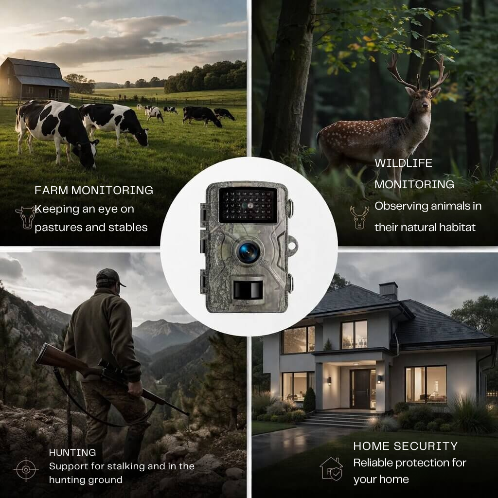 Wildcamera met Bewegingssensor en Nachtzicht voor Buitenobservatie